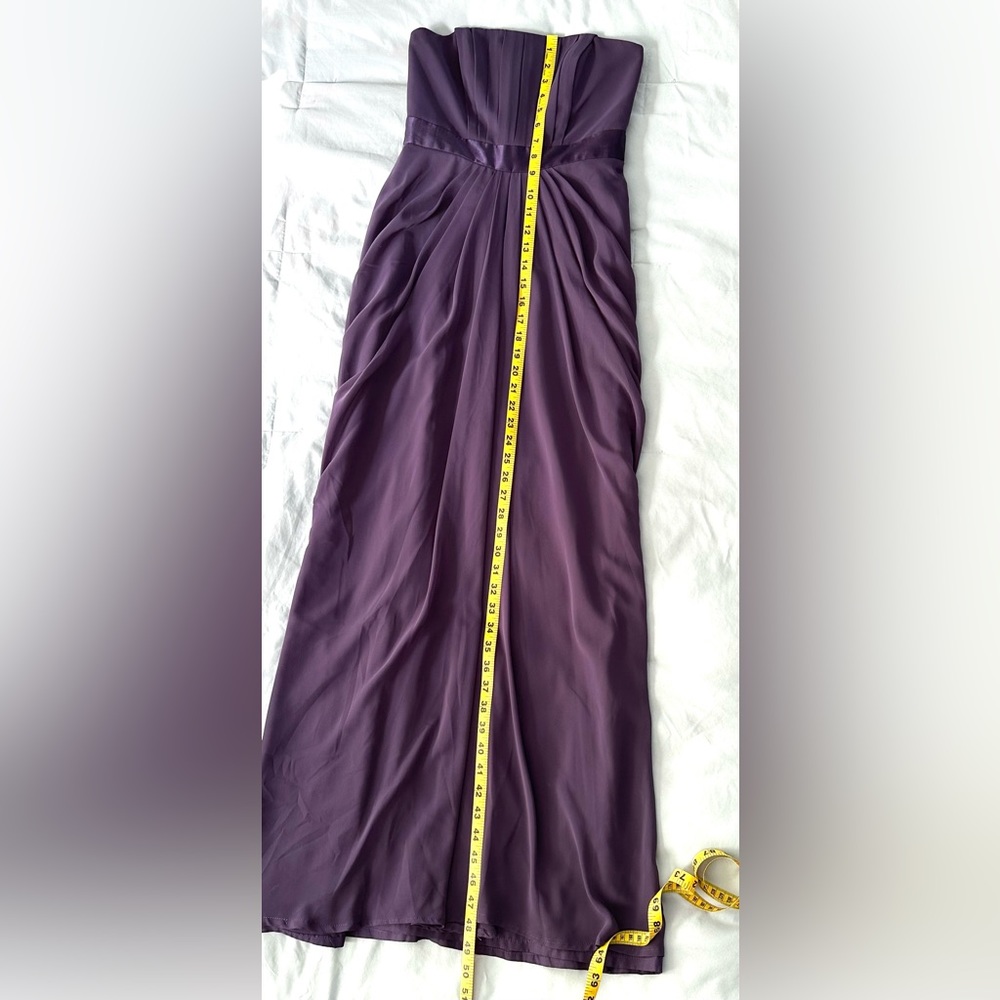 David’s Bridal•strapless pin-tuck gown•size 2P•polyester•lined•dusty plum/purple - Picture 7 of 12